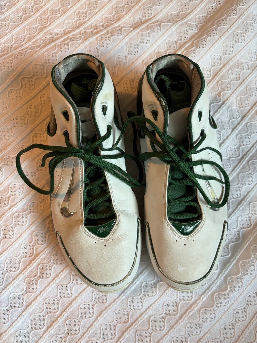 Nike Shox VC 4 Vince Carter White Green Basketball Shoes Men's US 8.5 314037-131